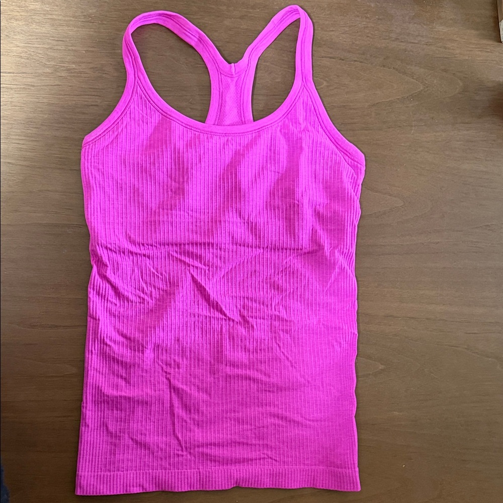 Pink Ribbed Tank Top